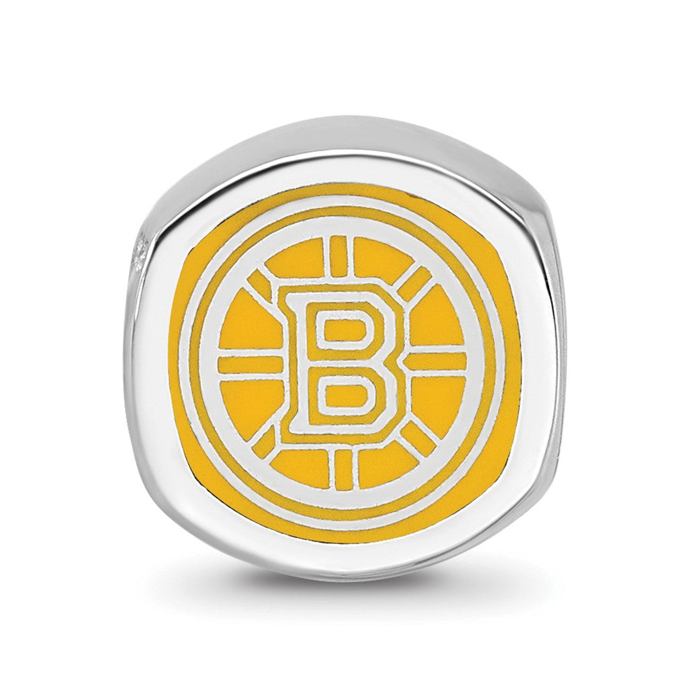 Sterlingsilber Nhl Logoart Boston Bruins Doppelt Logo Emailliert Perle