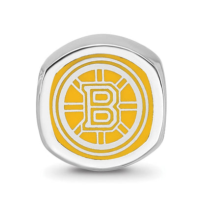 Sterlingsilber Nhl Logoart Boston Bruins Doppelt Logo Emailliert Perle