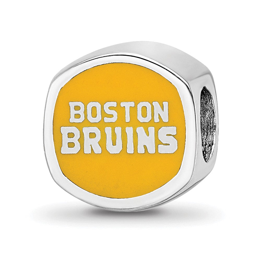 Sterlingsilber Nhl Logoart Boston Bruins Doppelt Logo Emailliert Perle