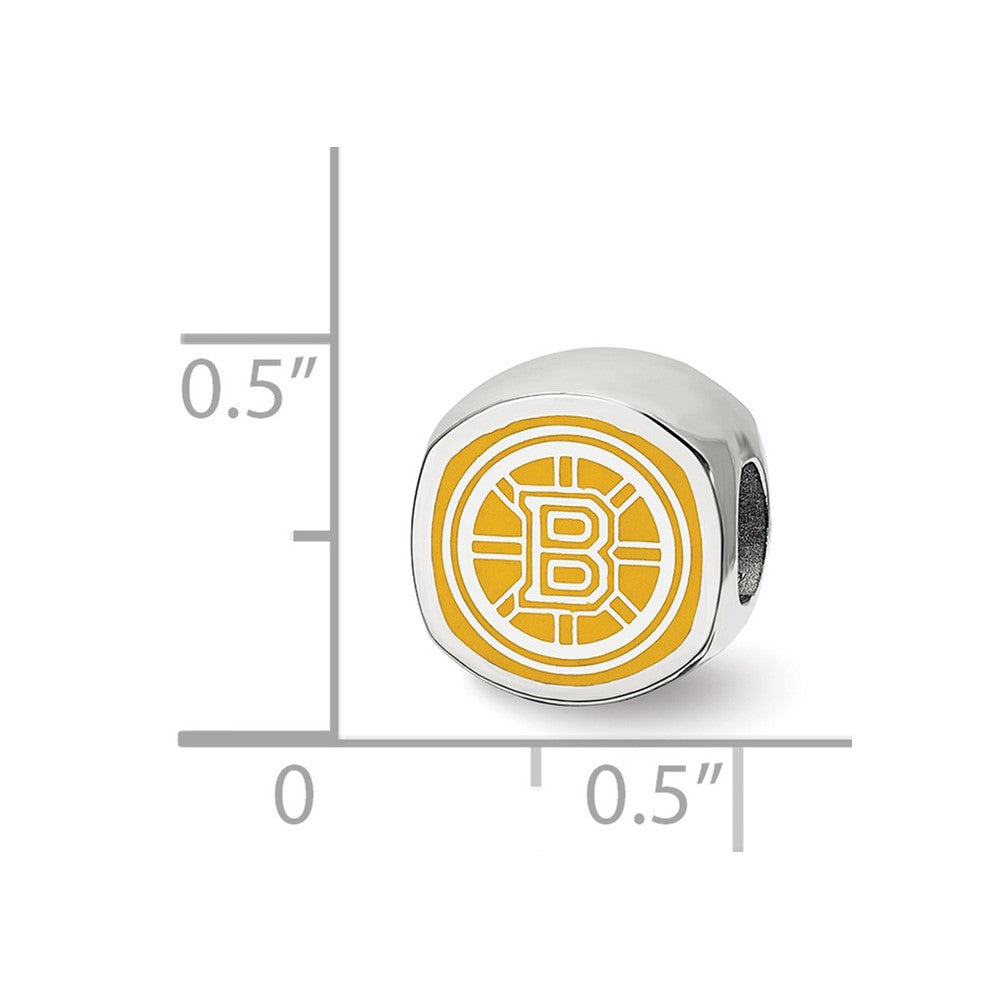 Sterlingsilber Nhl Logoart Boston Bruins Doppelt Logo Emailliert Perle