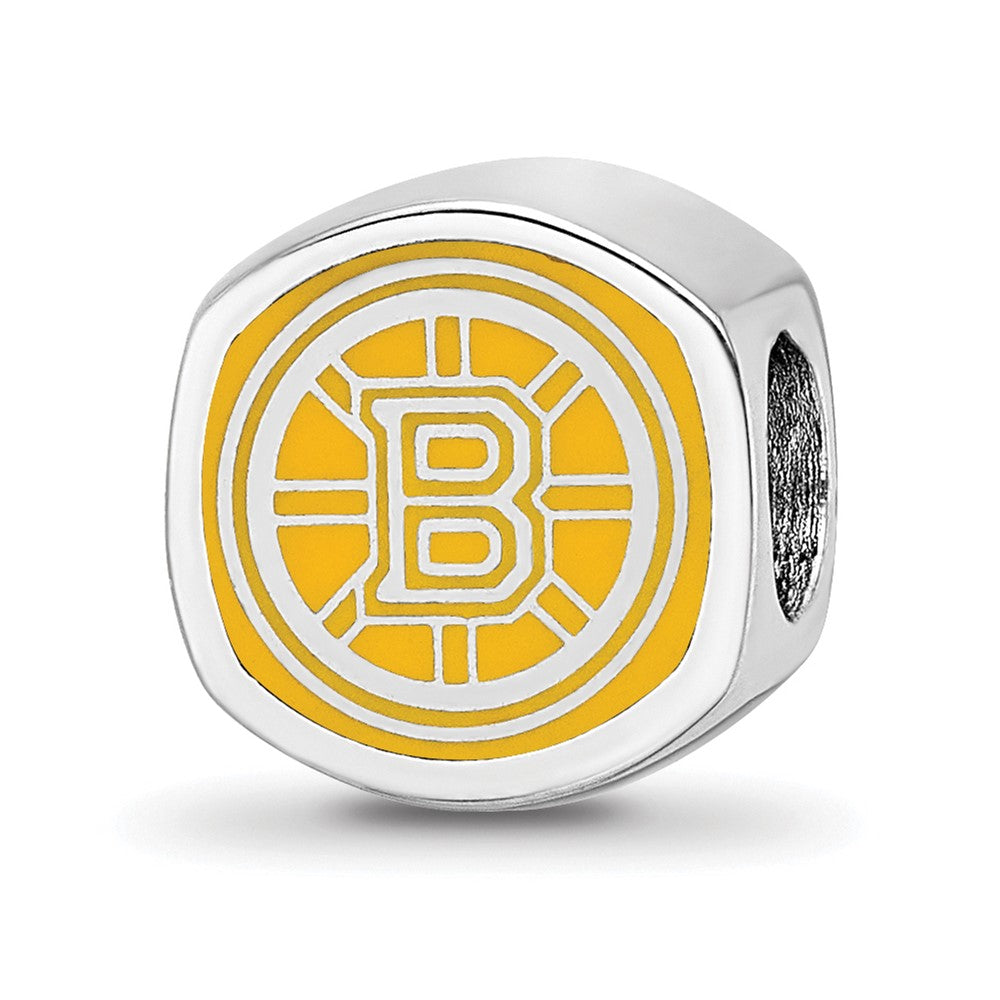 Sterlingsilber Nhl Logoart Boston Bruins Doppelt Logo Emailliert Perle