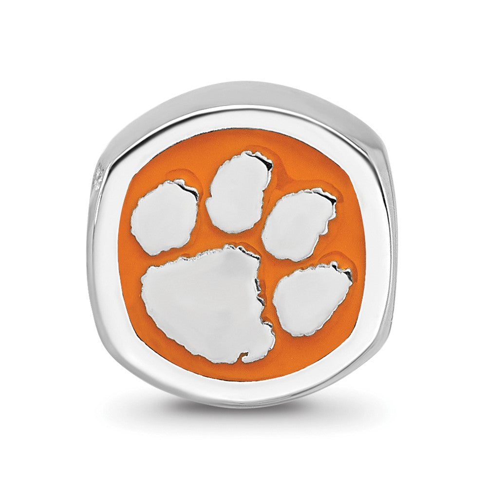 Sterlingsilber Rhodiniert Logoart Clemson University Emaille Perle