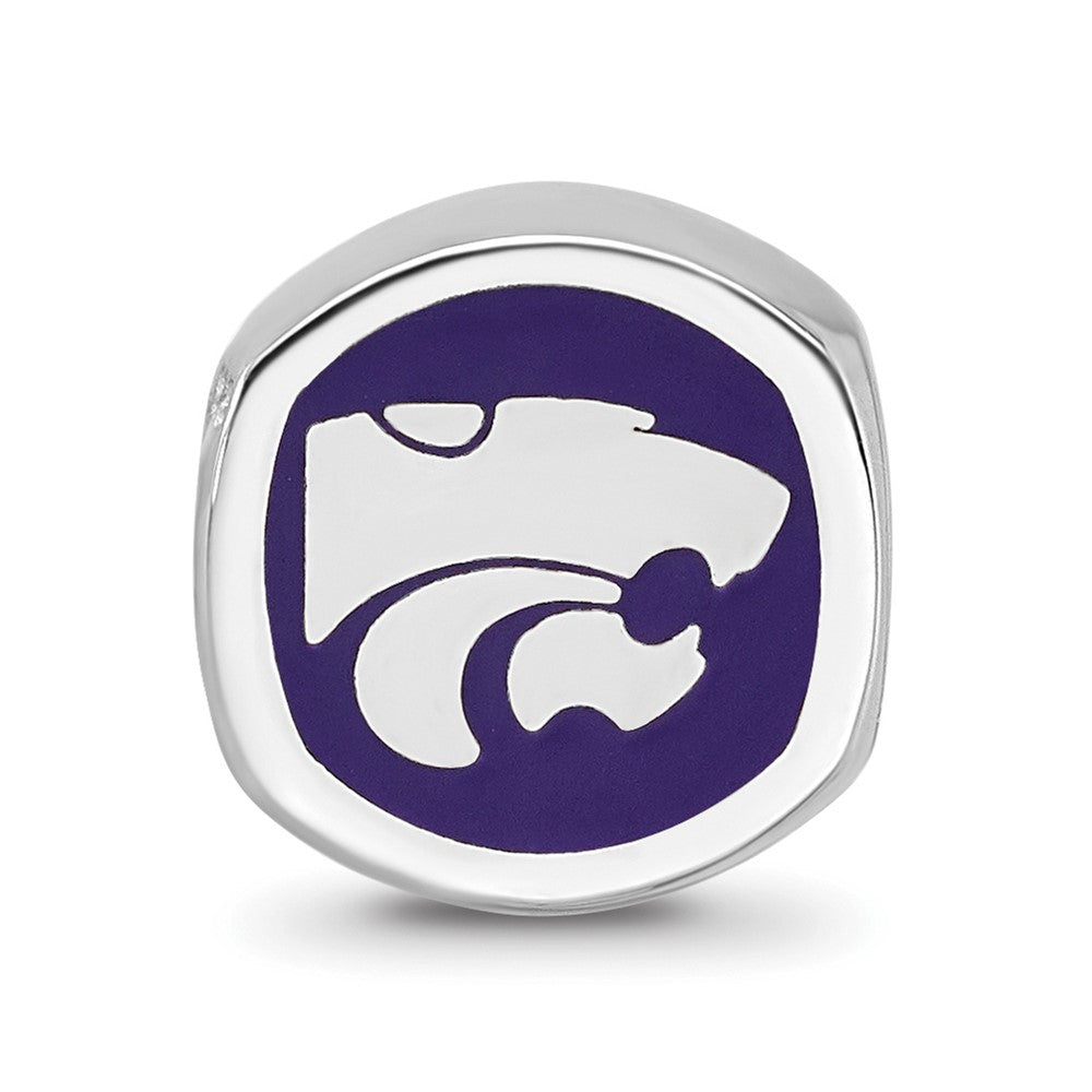 Sterlingsilber Rhodiniert Logoart Kansas State University Emaille Perle