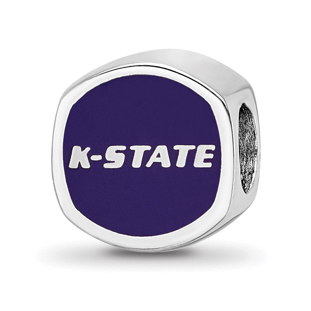 Sterlingsilber Rhodiniert Logoart Kansas State University Emaille Perle