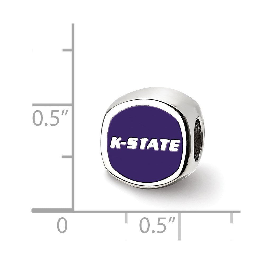 Sterlingsilber Rhodiniert Logoart Kansas State University Emaille Perle