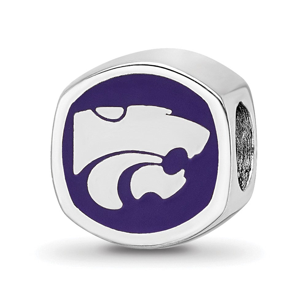 Sterlingsilber Rhodiniert Logoart Kansas State University Emaille Perle