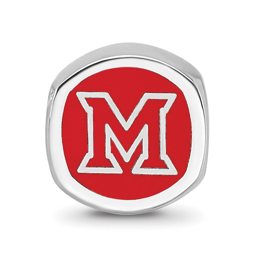 Sterlingsilber Rhodiniert Logoart Miami U. Emaille Doppelt Logo Perle
