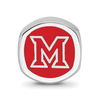 Sterlingsilber Rhodiniert Logoart Miami U. Emaille Doppelt Logo Perle
