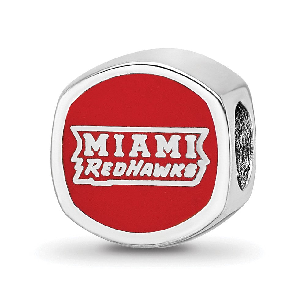 Sterlingsilber Rhodiniert Logoart Miami U. Emaille Doppelt Logo Perle