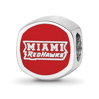Sterlingsilber Rhodiniert Logoart Miami U. Emaille Doppelt Logo Perle