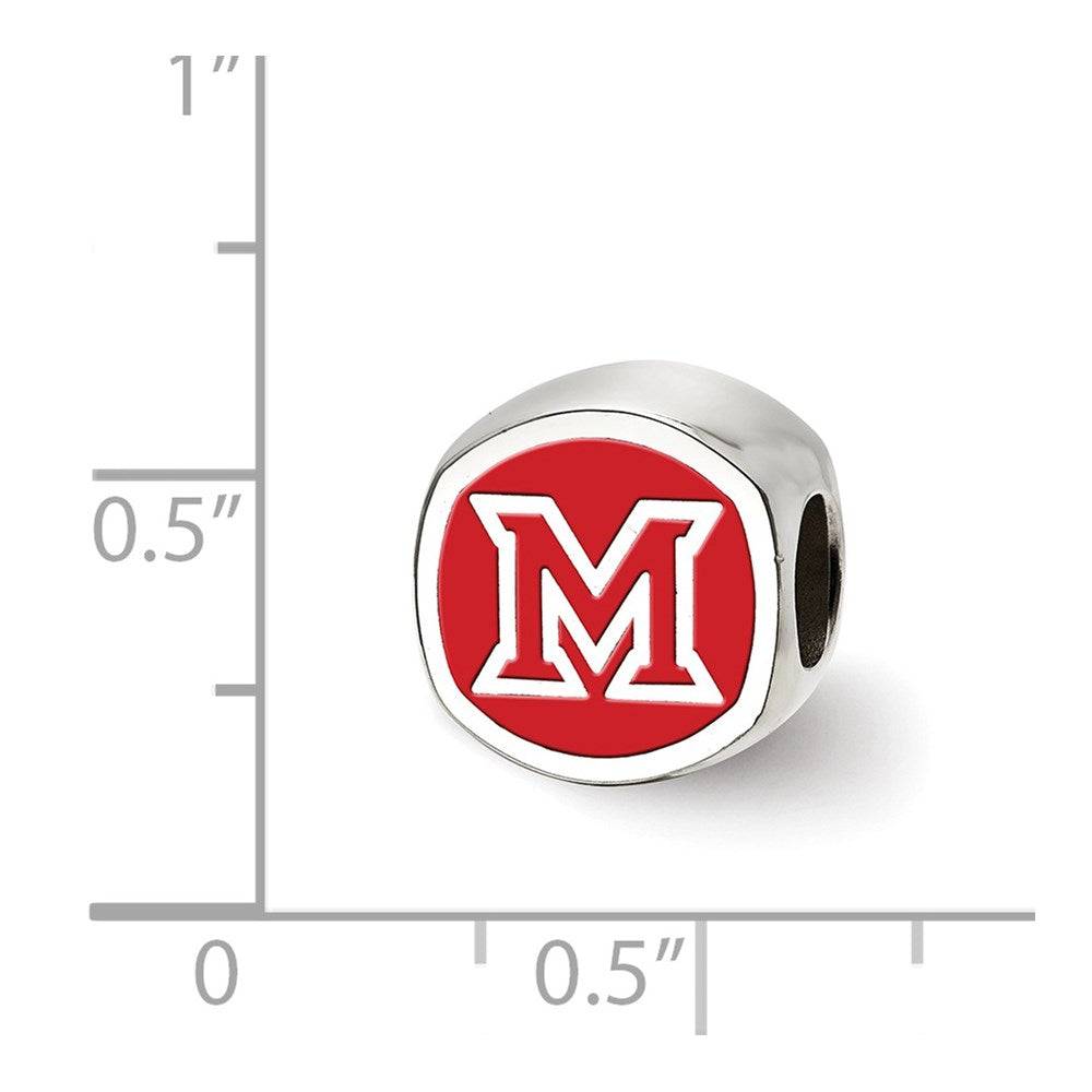 Sterlingsilber Rhodiniert Logoart Miami U. Emaille Doppelt Logo Perle