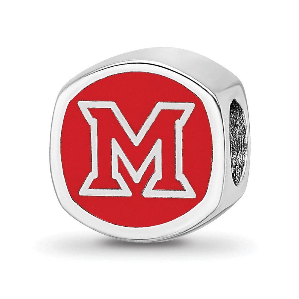 Sterlingsilber Rhodiniert Logoart Miami U. Emaille Doppelt Logo Perle