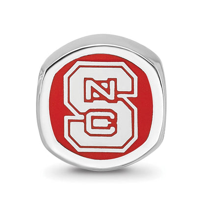 Sterlingsilber Rhodiniert Logoart North Carolina State U. Emaille Perle
