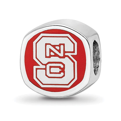 Sterlingsilber Rhodiniert Logoart North Carolina State U. Emaille Perle