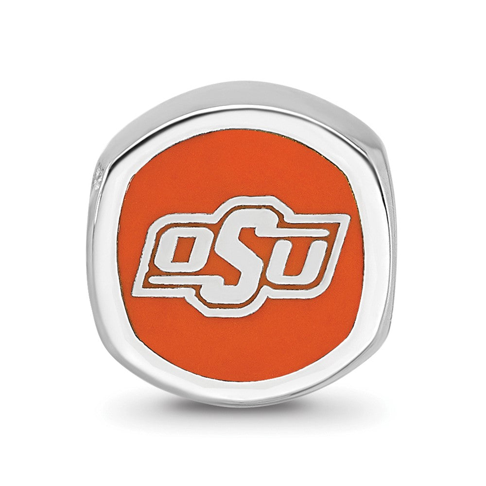 Sterlingsilber Rhodiniert Logoart Oklahoma State University Emaille Perle