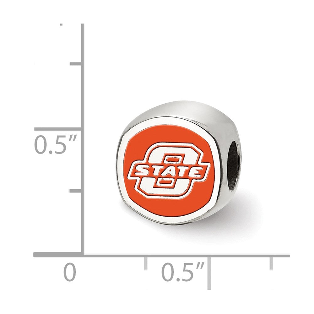 Sterlingsilber Rhodiniert Logoart Oklahoma State University Emaille Perle