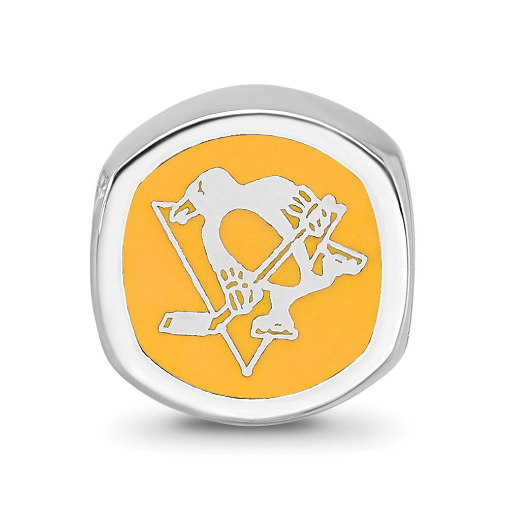Sterlingsilber Nhl Logoart Pittsburgh Penguins Emailliert Perle
