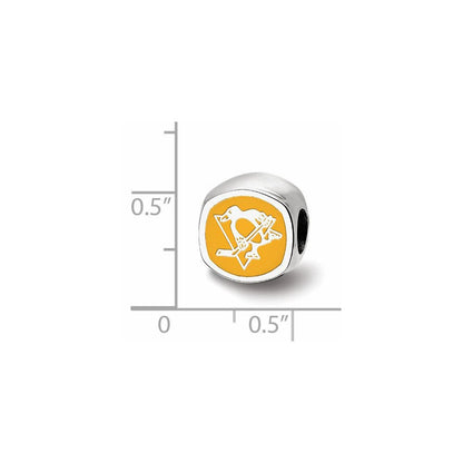 Sterlingsilber Nhl Logoart Pittsburgh Penguins Emailliert Perle