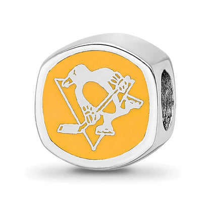Sterlingsilber Nhl Logoart Pittsburgh Penguins Emailliert Perle