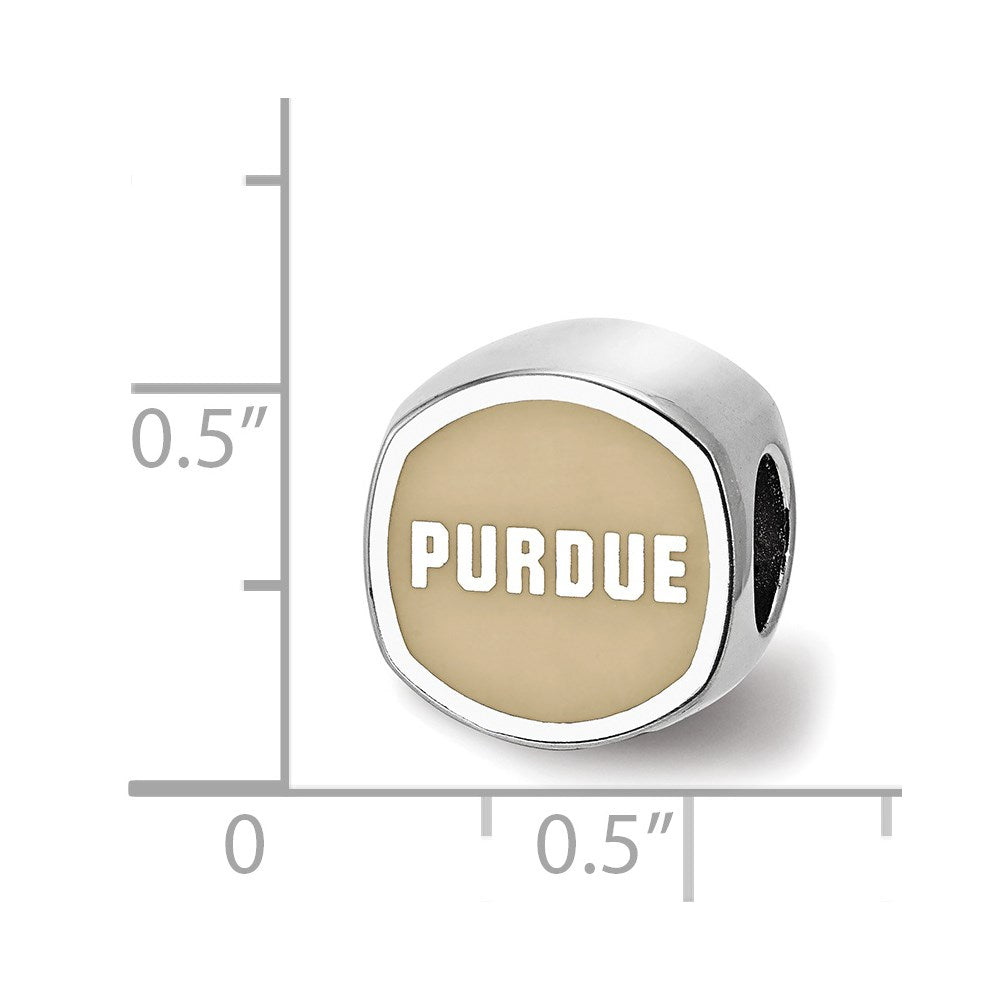 Sterlingsilber Rhodiniert Logoart Purdue Universität. Emaille Perle