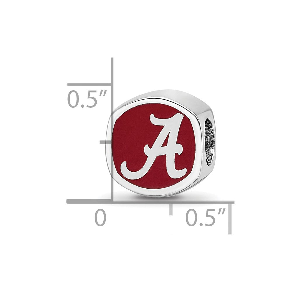 Sterlingsilber Rhodiniert Logoart University Of Alabama Emaille Perle