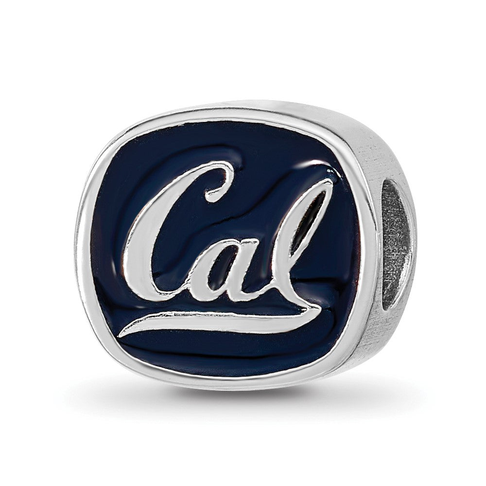 Sterlingsilber Rhodiniert Logoart U. Of Calif. Berkeley Emaille Perle