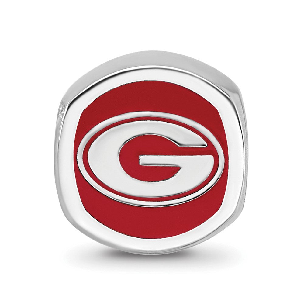 Sterlingsilber Rhodiniert Logoart University Of Georgia Emaille Perle