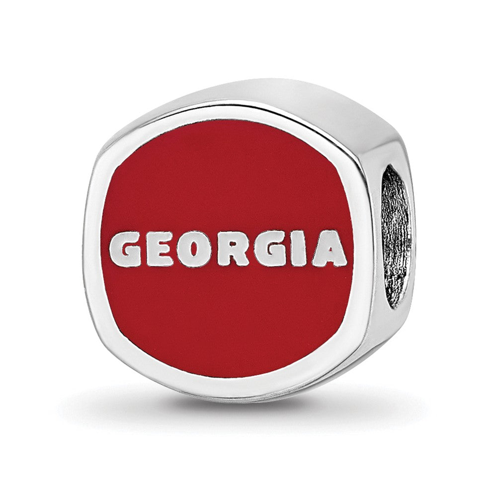 Sterlingsilber Rhodiniert Logoart University Of Georgia Emaille Perle