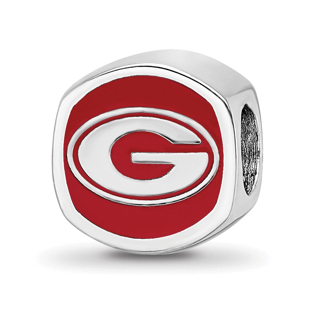 Sterlingsilber Rhodiniert Logoart University Of Georgia Emaille Perle