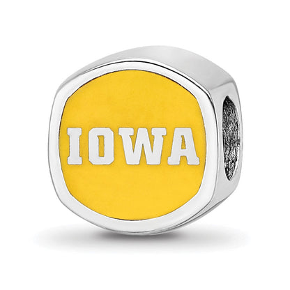 Sterlingsilber Rhodiniert Logoart University Of Iowa Emailliert Perle