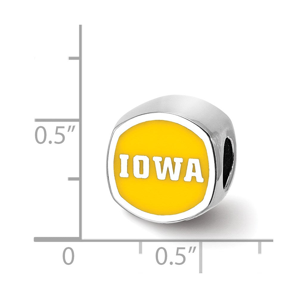 Sterlingsilber Rhodiniert Logoart University Of Iowa Emailliert Perle