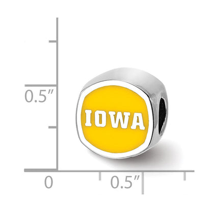Sterlingsilber Rhodiniert Logoart University Of Iowa Emailliert Perle