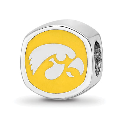 Sterlingsilber Rhodiniert Logoart University Of Iowa Emailliert Perle