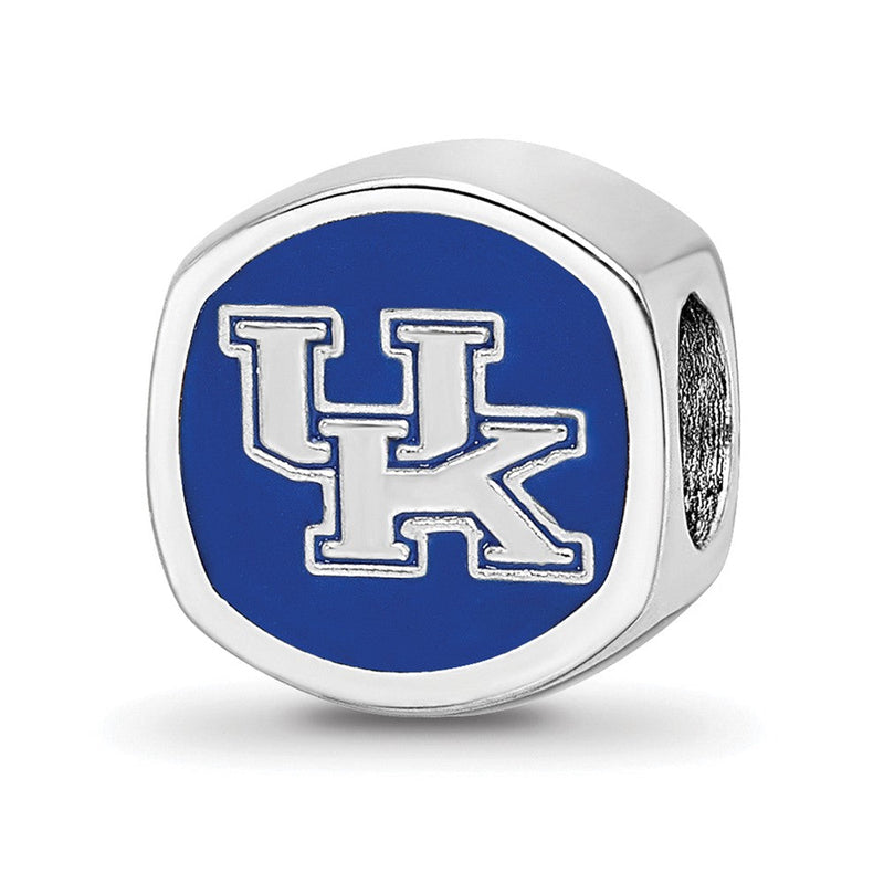 Sterlingsilber Rhodiniert Logoart U. Of Kentucky U-k Emaille Perle