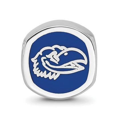 Sterlingsilber Rhodiniert Logoart Universität. Of Kansas Emaille Perle