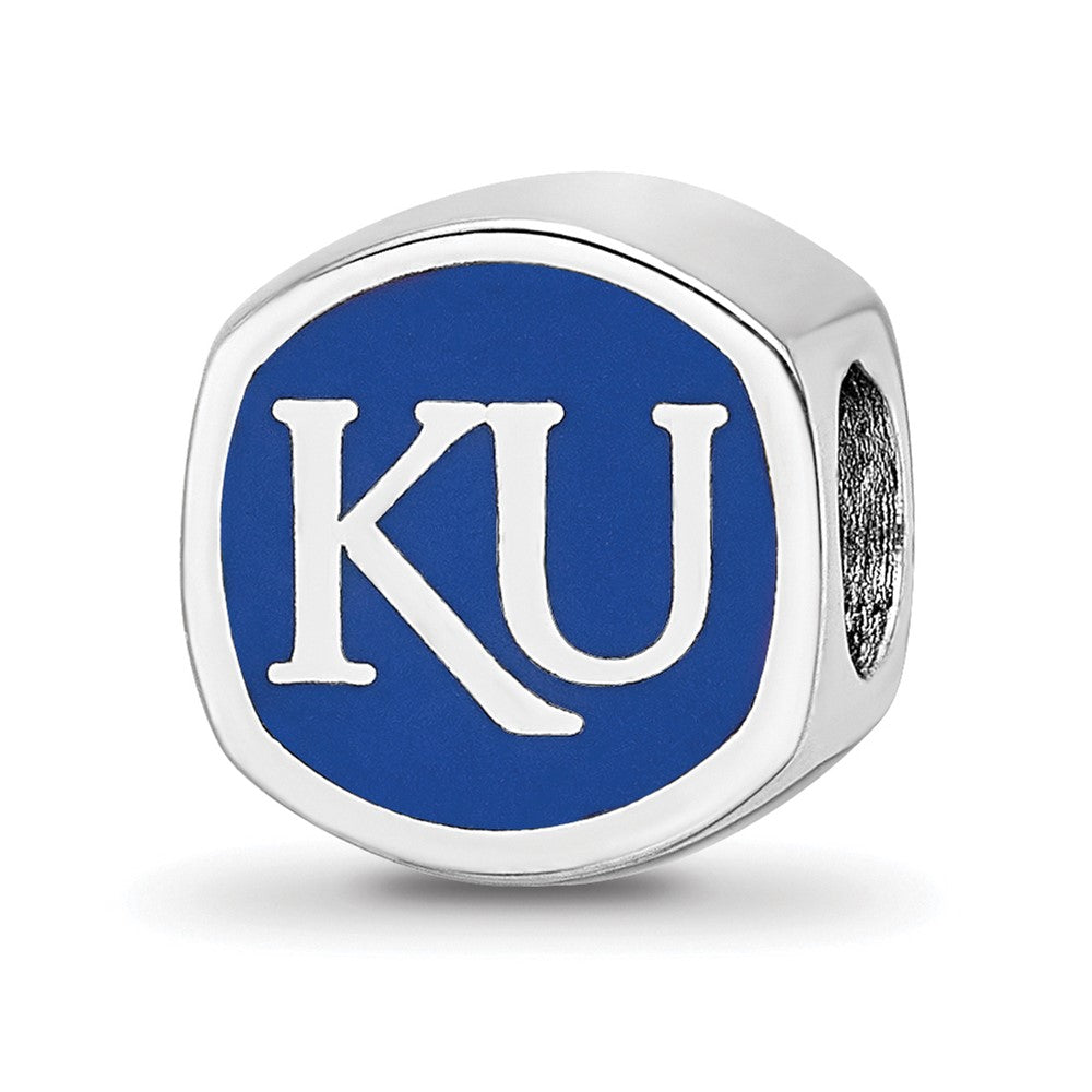 Sterlingsilber Rhodiniert Logoart Universität. Of Kansas Emaille Perle