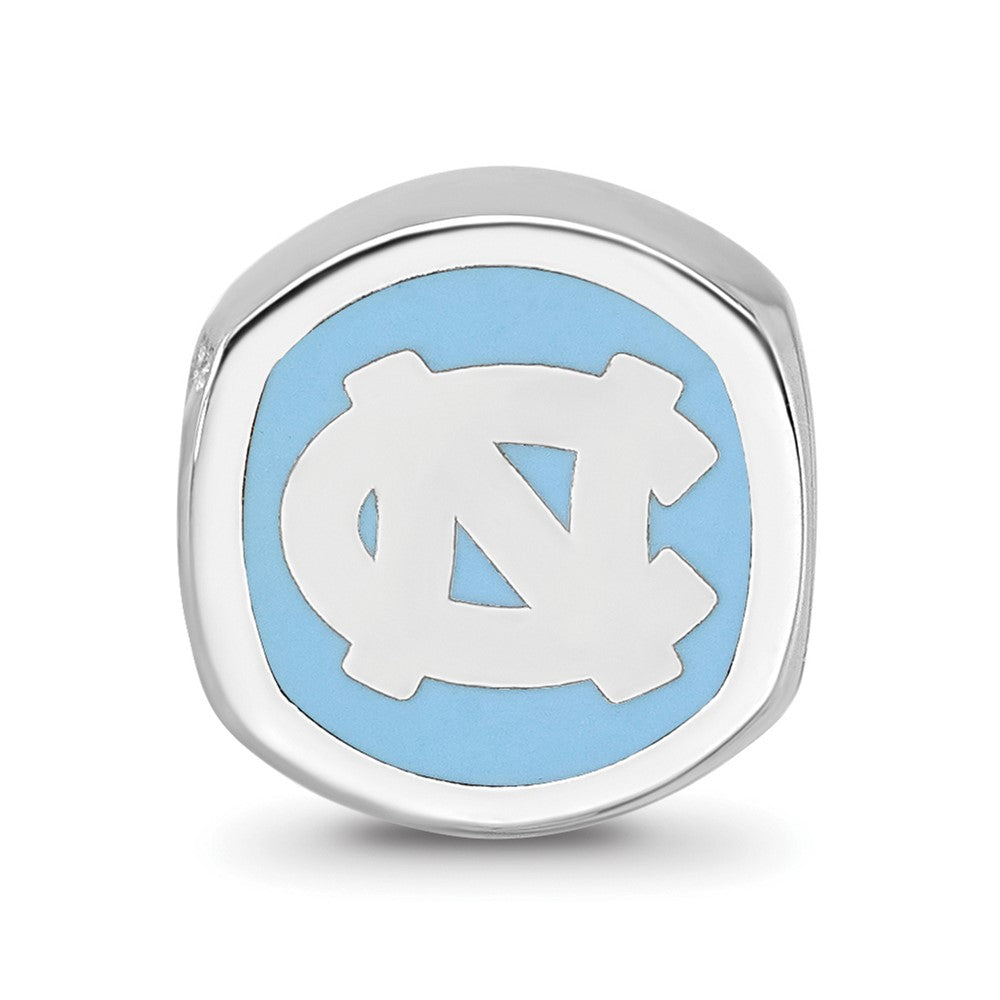 Sterlingsilber Rhodiniert Logoart U. Of N. Carolina Emaille Perle