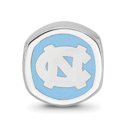 Sterlingsilber Rhodiniert Logoart U. Of N. Carolina Emaille Perle