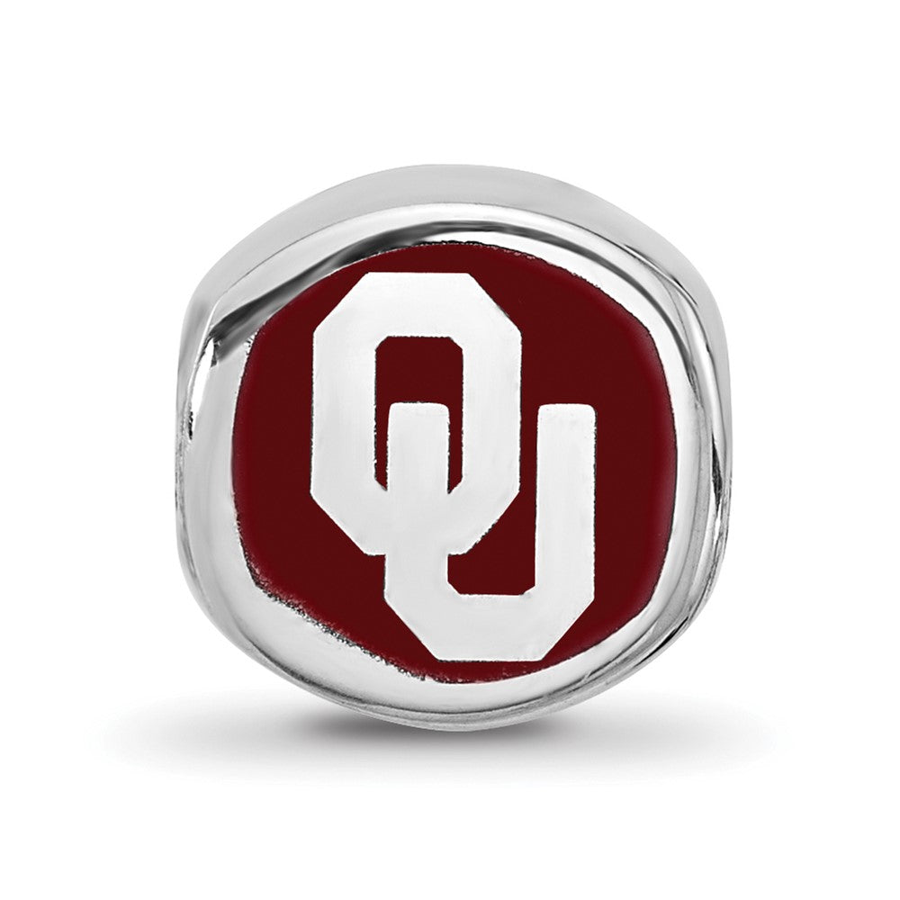 Sterlingsilber Rhodiniert Logoart University Of Oklahoma Emaille Perle