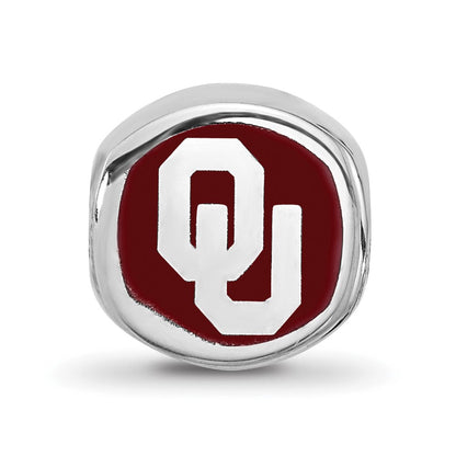 Sterlingsilber Rhodiniert Logoart University Of Oklahoma Emaille Perle