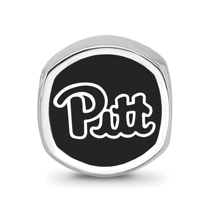 Sterlingsilber Rhodiniert Logoart U. Of Pittsburgh Emaille Logo Perle