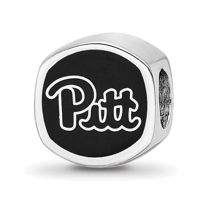 Sterlingsilber Rhodiniert Logoart U. Of Pittsburgh Emaille Logo Perle