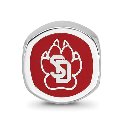Sterlingsilber Rhodiniert Logoart U. Of South Dakota Emaille Perle