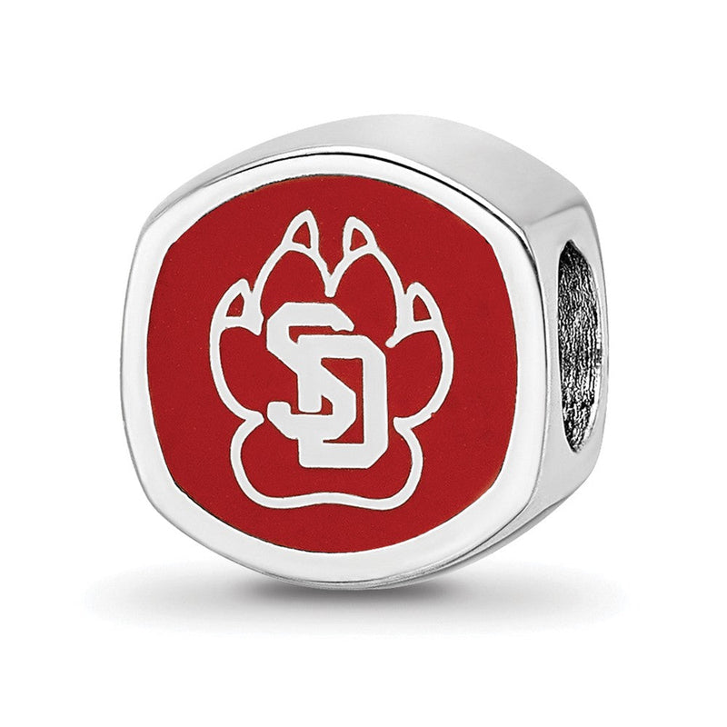 Sterlingsilber Rhodiniert Logoart U. Of South Dakota Emaille Perle