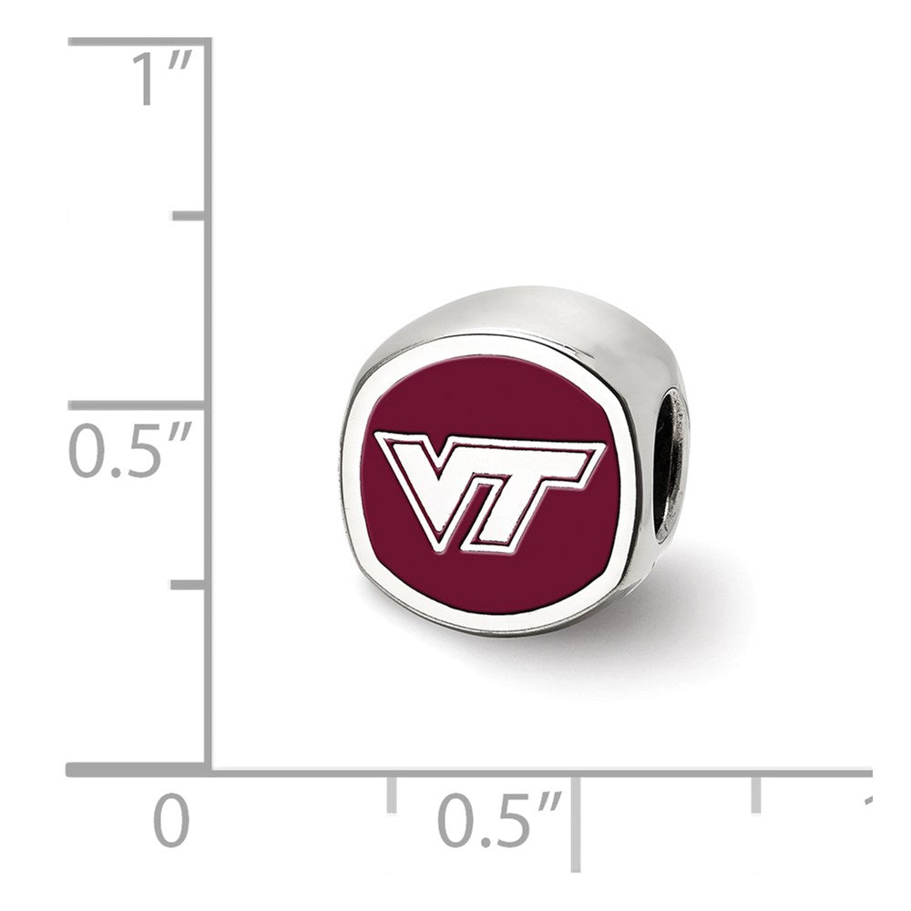Sterlingsilber Rhodiniert Logoart Virginia Tech V-t Emaille Perle
