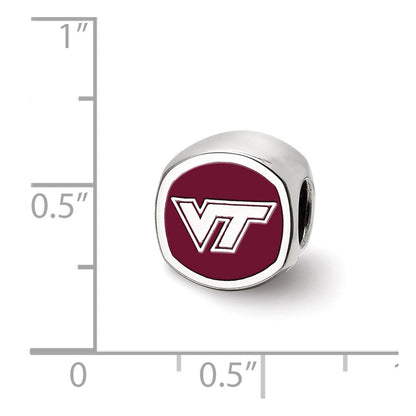 Sterlingsilber Rhodiniert Logoart Virginia Tech V-t Emaille Perle