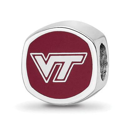 Sterlingsilber Rhodiniert Logoart Virginia Tech V-t Emaille Perle