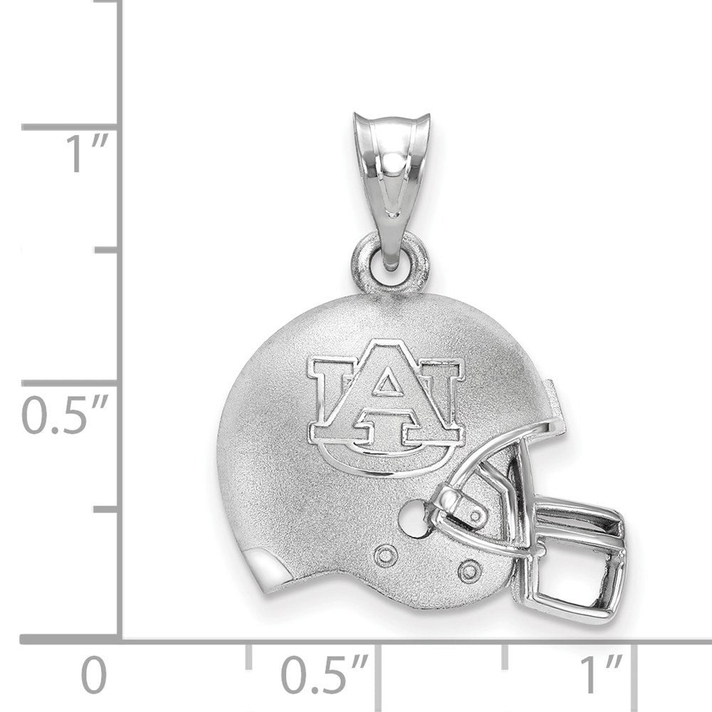 Sterlingsilber Rhodiniert Logoart Auburn University Gewölbt Football Helm Anhänger