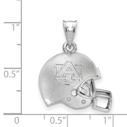 Sterlingsilber Rhodiniert Logoart Auburn University Gewölbt Football Helm Anhänger