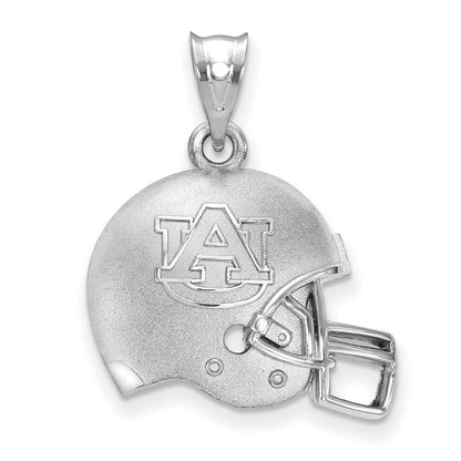 Sterlingsilber Rhodiniert Logoart Auburn University Gewölbt Football Helm Anhänger